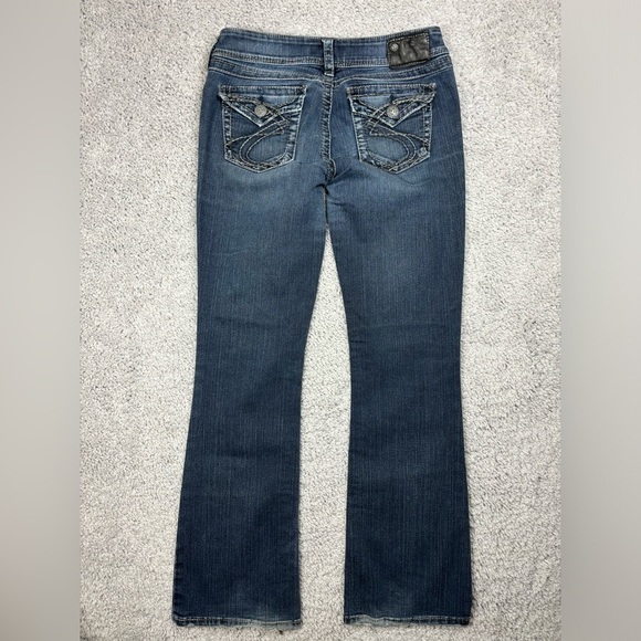 Silver Jeans Womens 29 Suki Surplus Boot Low Rise Dark Wash Denim Party Concert - Picture 3 of 5